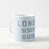 Mug Musique Latitude Longitude Londres (Devant gauche)