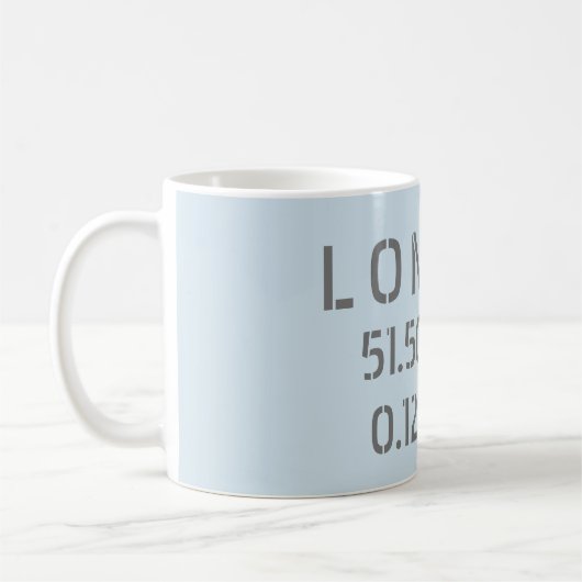 Mug Musique Latitude Longitude Londres (Gauche)