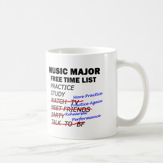 Mug Musique Liste majeure - Fille (Droite)