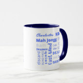 Mug Musique mahj bleu 2 tons (Devant droit)