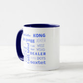 Mug Musique mahj bleu 2 tons (Devant gauche)