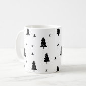 Mug Musique moderne de Noël noir et blanc (Devant gauche)