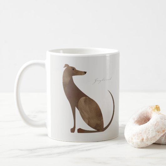 Mug Musique moderne Greyhound Dog Portrait (Avec donut)