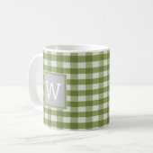 Mug Musique Monogramme Plaid Buffalo Vert (Devant gauche)