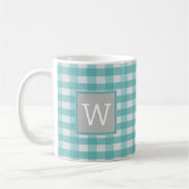 Mug Musique Monogramme turquoise Plaid Buffalo (Gauche)
