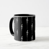 Mug Musique Motif Melting Treble Clef Blanc et Noir (Devant gauche)