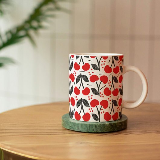 Mug Musique Motif Red Cherries