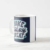 Mug Musique Motivationnelle Simple Noire (Devant gauche)