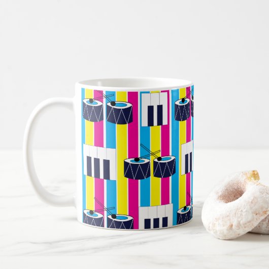 Mug Musique Musique Drums Musique (Avec donut)