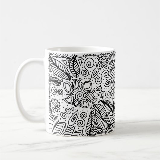 Mug Musique noir et blanc motif (Gauche)