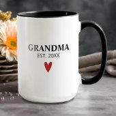 Mug Musique noire blanche de grand-mère Faire-part de