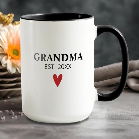 Mug Musique noire blanche de grand-mère Faire-part de