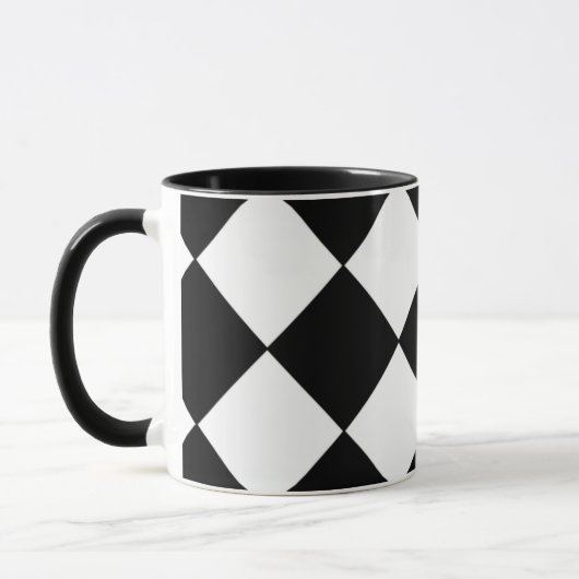 Mug Musique noire et blanche À damiers (Gauche)