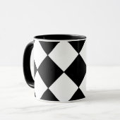 Mug Musique noire et blanche À damiers (Devant gauche)