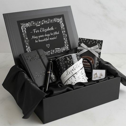 Mug Musique noire et blanche personnalisée