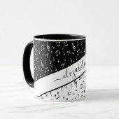 Mug Musique noire et blanche personnalisée (Devant gauche)
