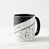 Mug Musique noire et blanche personnalisée (Devant droit)