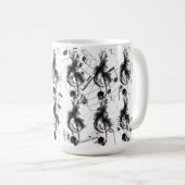 Mug Musique Note effet fumée noire et blanche (Devant droit)