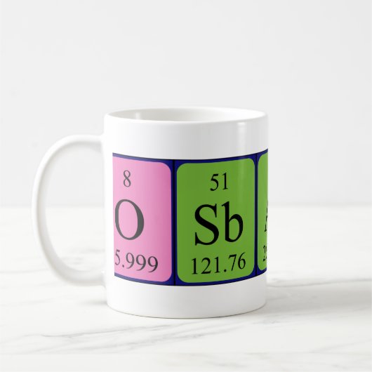 Mug Musique Osbaldo nom de table périodique (Gauche)