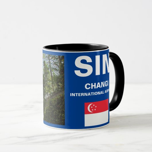 Mug Musique personnalisée de l'aéroport de Singapour C (Devant droit)