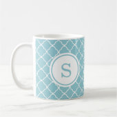 Mug Musique personnalisée Monogramme moderne - Bleu (Gauche)