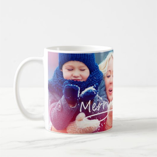 Mug Musique photo de Noël personnalisée (Gauche)