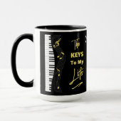 Mug Musique Piano Keyboard Players Amusants Notes musi (Gauche)