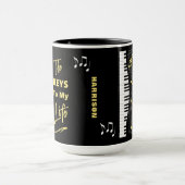 Mug Musique Piano Keyboard Players Amusants Notes musi (Centre)