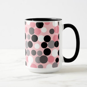 Mug Musique Pois rose et gris rétro