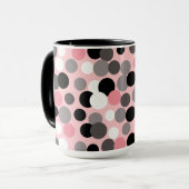 Mug Musique Pois rose et gris rétro (Devant gauche)