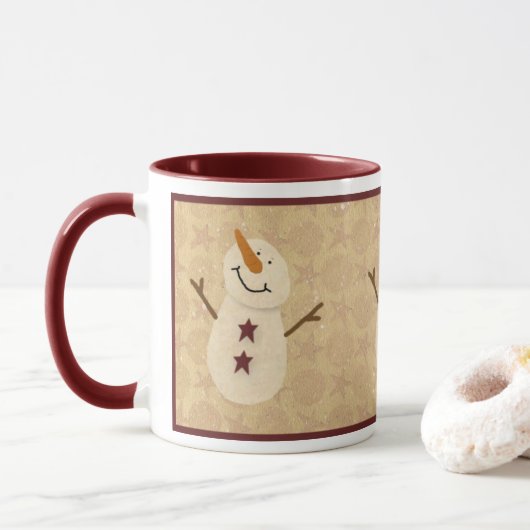 Mug Musique primitive Snowman (Avec donut)