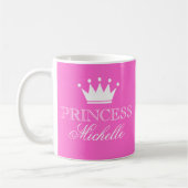 Mug Musique princesse personnalisée en rose avec nom p (Gauche)