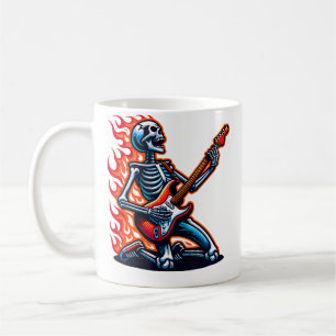 Mug Musique Rock Halloween Squelette Drôle Jouant de l