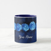 Mug Musique Rose bleue avec option de nom (Centre)