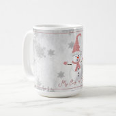 Mug Musique rose mignonne de vacances Snowman (Devant gauche)