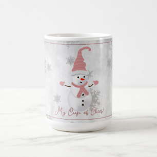 Mug Musique rose mignonne de vacances Snowman