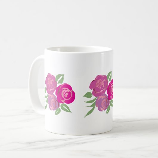 Mug Musique rose Roses (Devant gauche)
