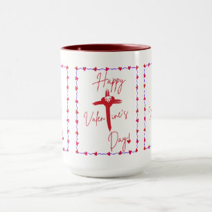 Mug Musique rouge Heureuse Sainte-Valentin