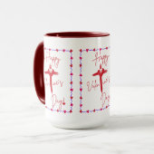 Mug Musique rouge Heureuse Sainte-Valentin (Devant gauche)