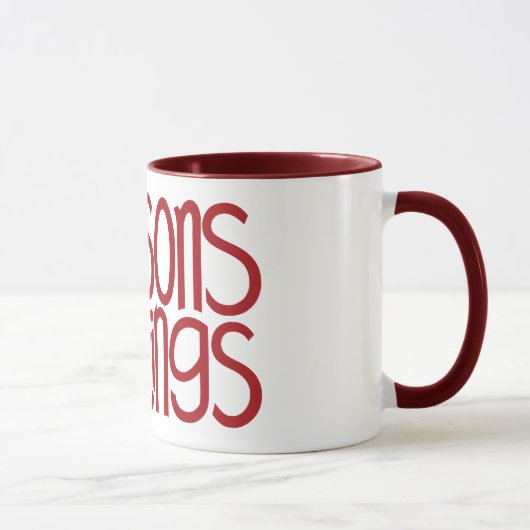 Mug Musique rouge Joyeuses Fêtes (Droite)