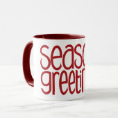 Mug Musique rouge Joyeuses Fêtes (Devant gauche)