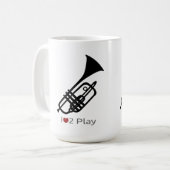 Mug Musique silhouette de trompette (Devant gauche)