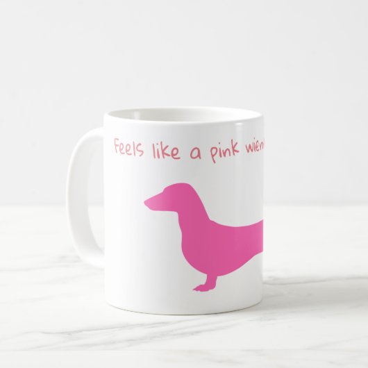 Mug Musique silhouette rose Dachshund (Devant gauche)