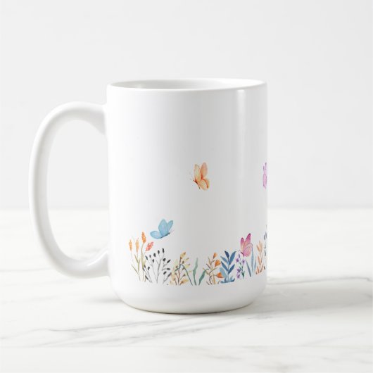 Mug Musique simple de conception de fleurs (Gauche)