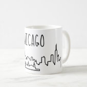 Mug Musique Skyline de Chicago (Devant droit)