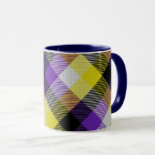 Mug Musique Tartan non binaire (Devant droit)