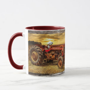 Mug Musique tracteur de ferme rouge