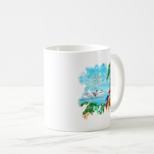 Mug Musique tropicale de plage (Devant droit)