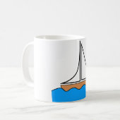Mug Musique vectorielle de bateau simple (Devant gauche)