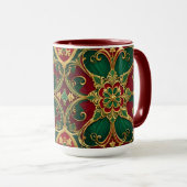 Mug Musique verte rouge Noël (Devant droit)
